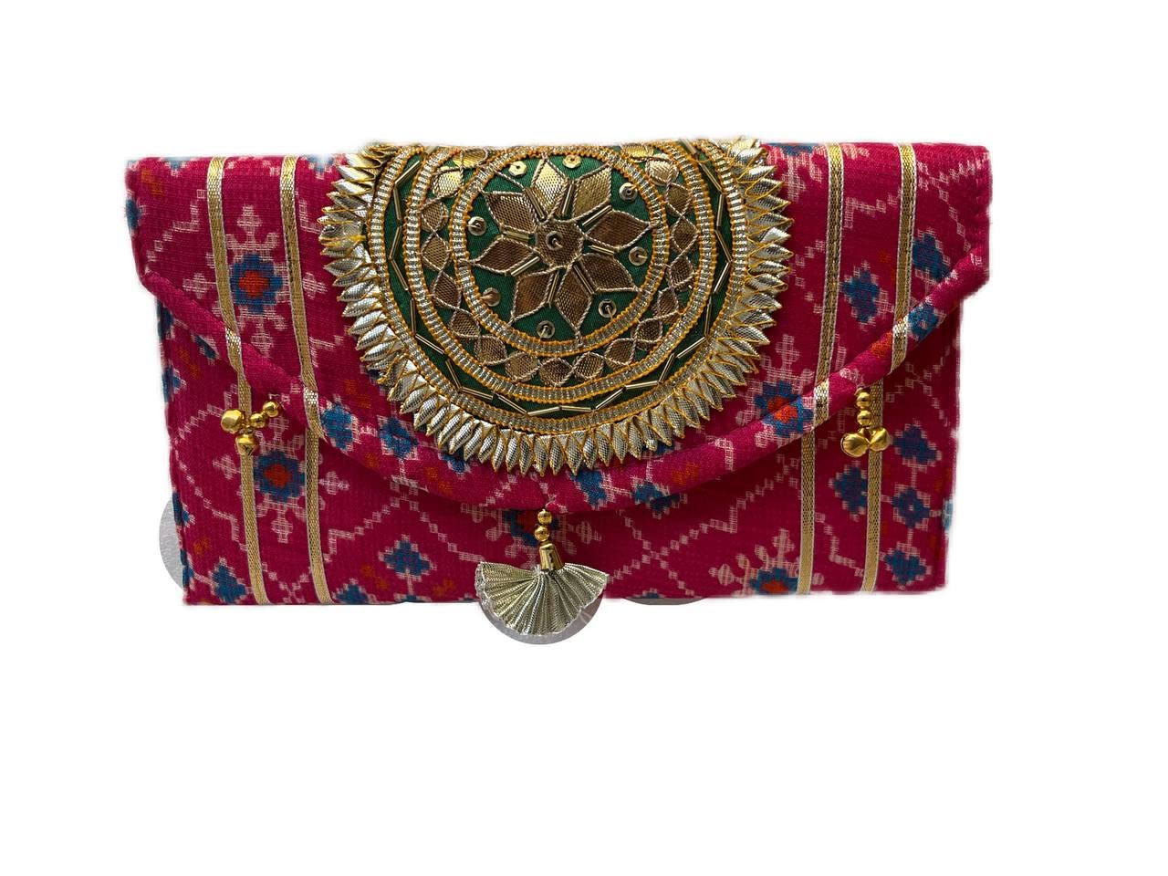 Sage Handcrafted Womens Embroidered Designer Clutch Bag | Purse | Handbag for Bridal | Casual | Party (Burgundy Red Color) (B0CGZHH68Z) Amazon Price History, Amazon Price Tracker