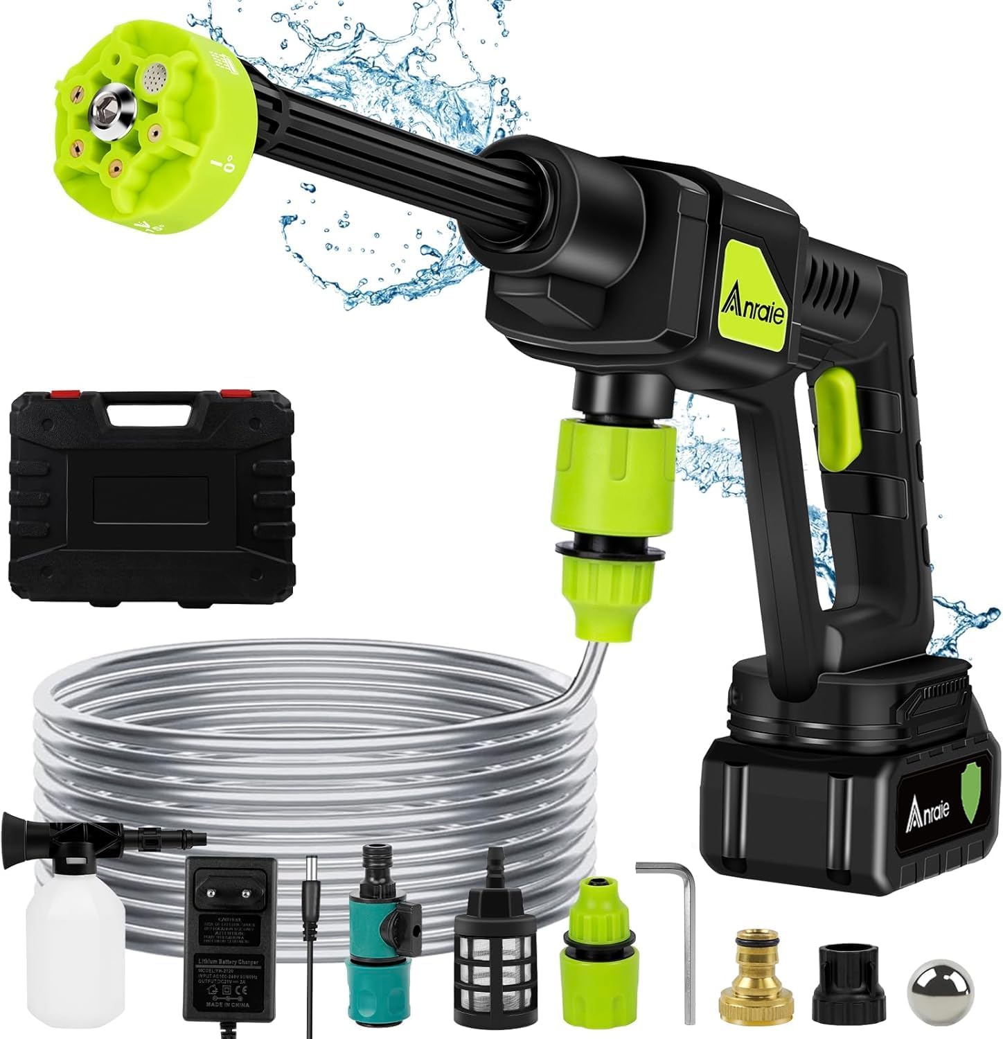 3500W Akku Hochdruckreiniger + 2 Akkus Auto Mobiler
