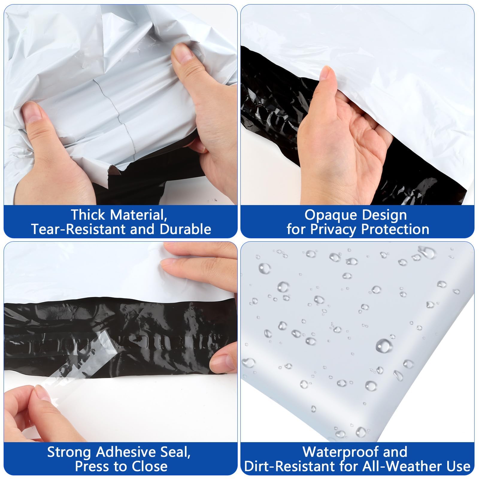 60 Pièces Pochette Sac d Envoie Colis Vinted Grand 4 Tailles Sac Emballage Colis Vetement Auto Adhésives Imperméables pour Vêtements et Expédition de Textiles Transport Blanc