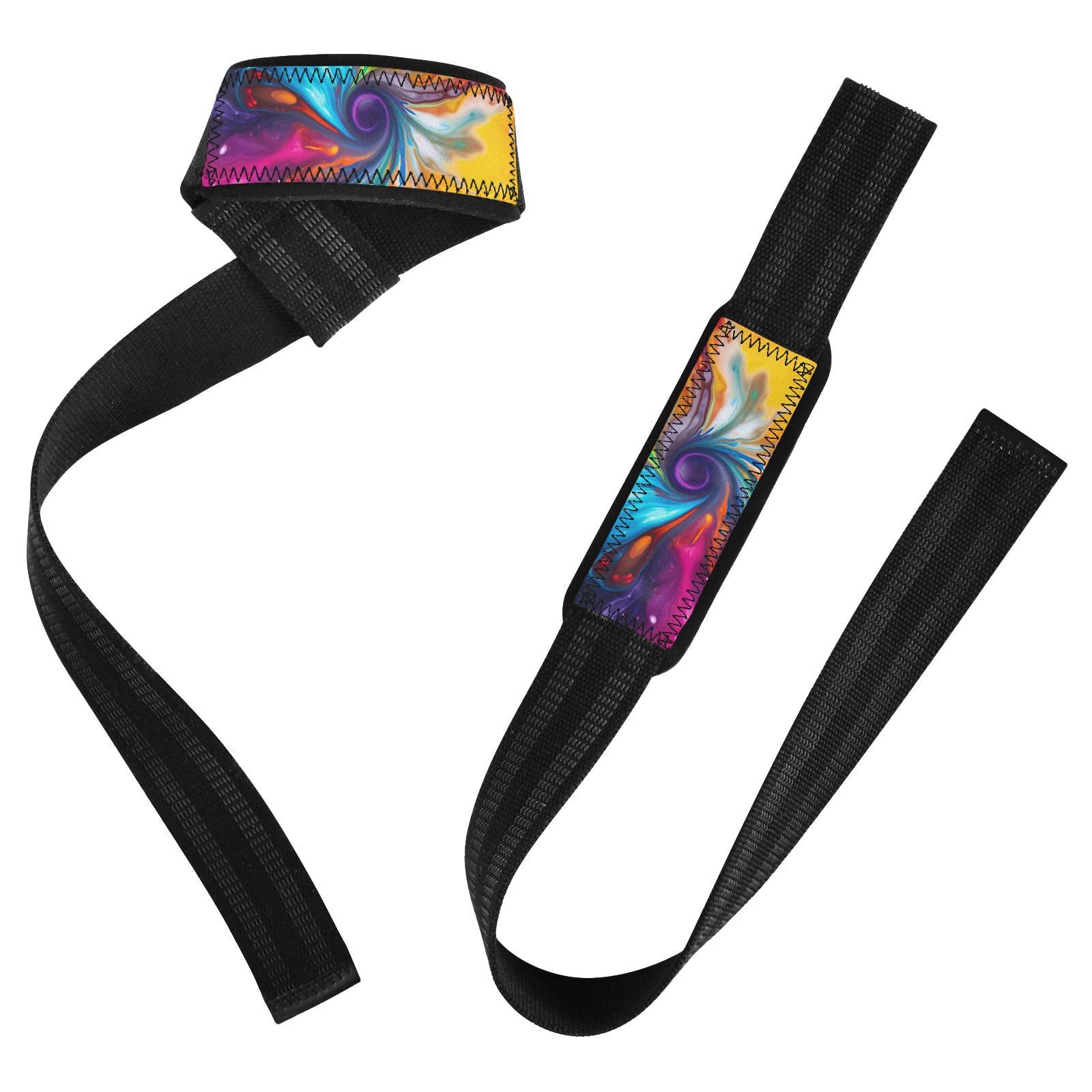 Nander Colorful Tie Dyeing Wrist Straps for Weightlifting,Lifting Straps with Neoprene Cushioned Wrist Padded and Anti-Skid Silicone for Strength Training,Bodybuilding,Deadlifting