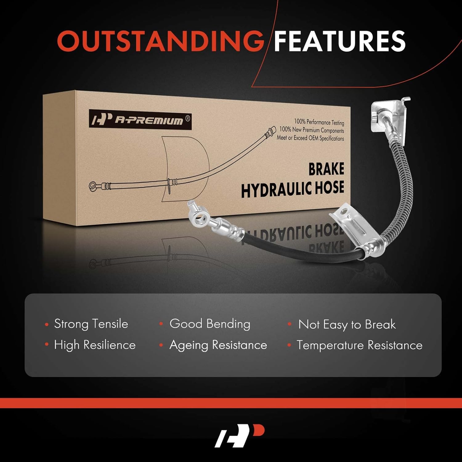 A-Premium Front Driver Brake Hydraulic Hose Compatible with Select Hyundai and Kia Models - Elantra 2017, Elantra/Elantra GT 2018-2020, Forte 2020 - Replace# 58731F2000