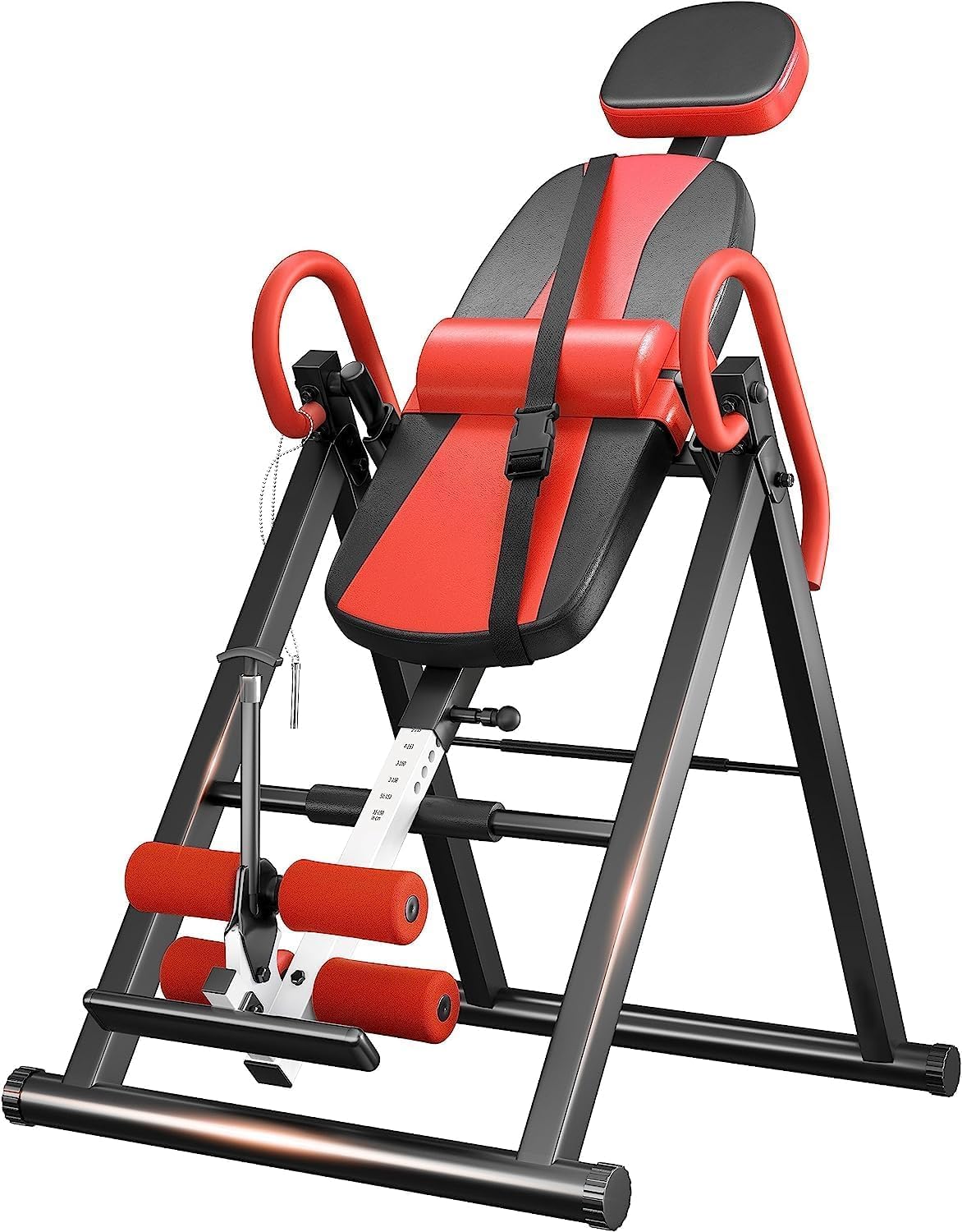 MAXSTRENGTH Heavy Duty Gravity Inversion Table Back Stretcher Machine for Pain Relief Therapy, Inversion Equipment-Headrest & Adjustable Protective Belt with Adjustable Headrest