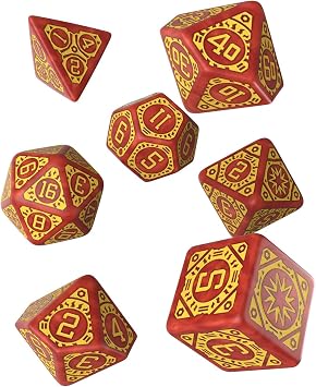 Q-Workshop Starfinder Dawn of Flame RPG Ornamented Dice Set 7 Polyhedral Pieces