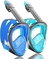 Vista 21 de QingSong Máscara de esnórquel de cara completa para adultos, equipo de esnórquel con soporte para cámara, juego de esnórquel con vista panorámica
