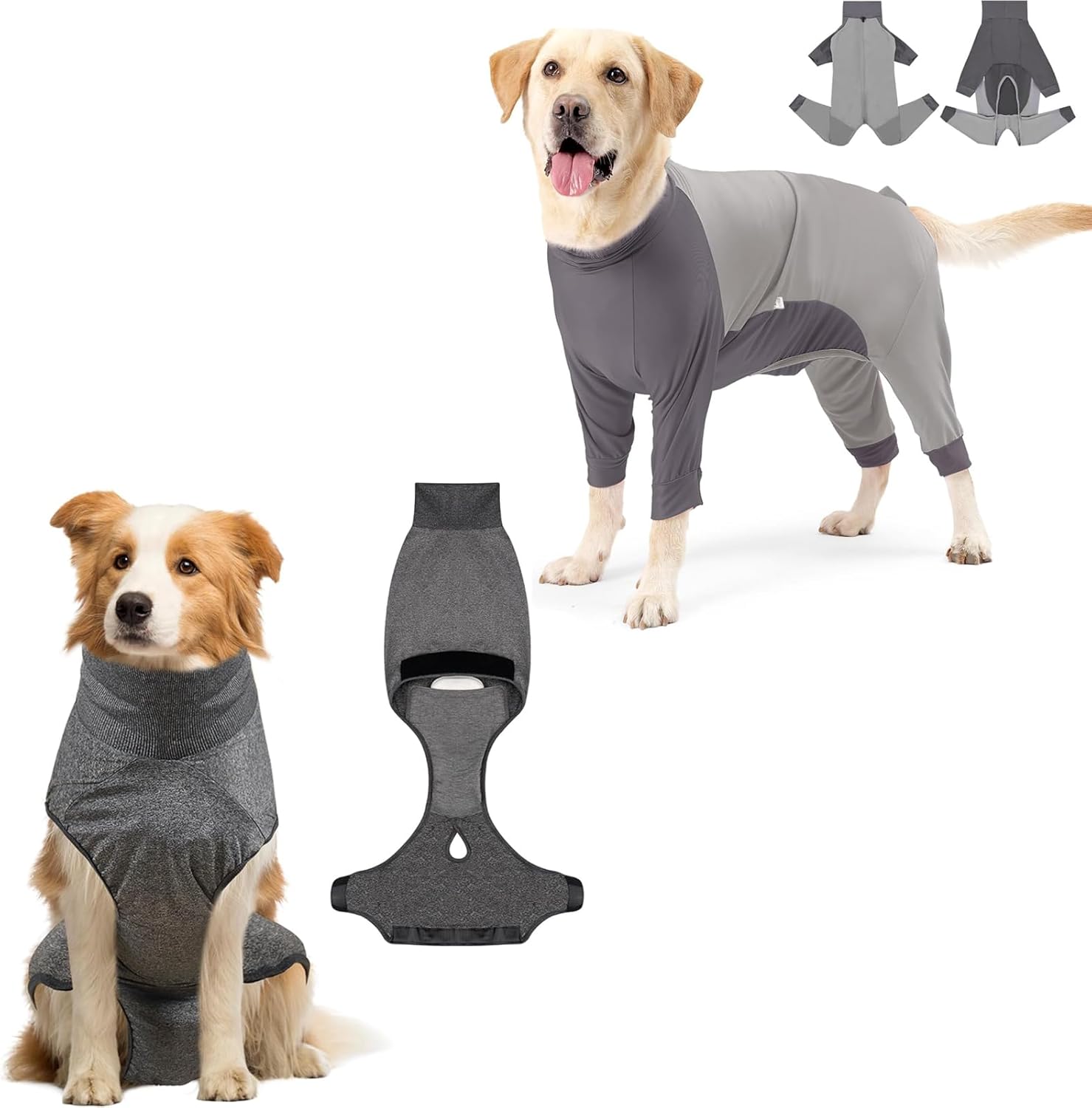 2PCS Recovery Suit for Dogs Dog Surgery Suit, Dog Onesie After Spay Neuter for Female Dogs, Breathable, Spay Body Suits for Abdominal Wounds Cone Alternative
