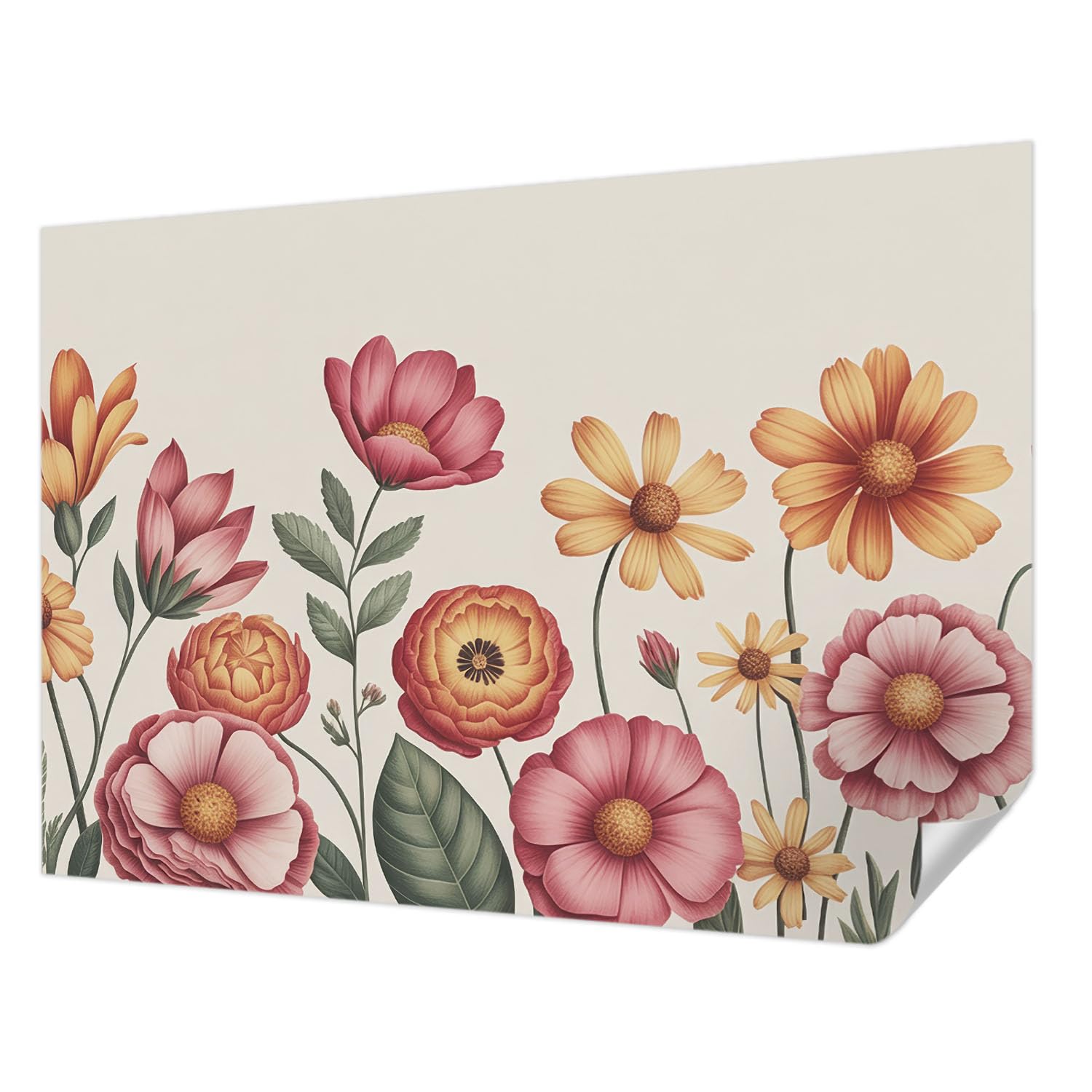 Décor Mural Adhésif pour Chambre et Salon Tulup | Composition Florale Panoramique 208x146 cm