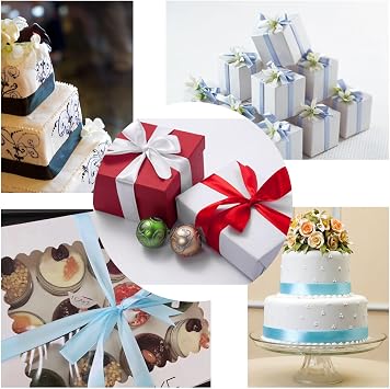 Double Face Satin Ribbon 1 Wide x 20 Yards for Party Wedding Home Decoration Handmade Craft (029 White)
