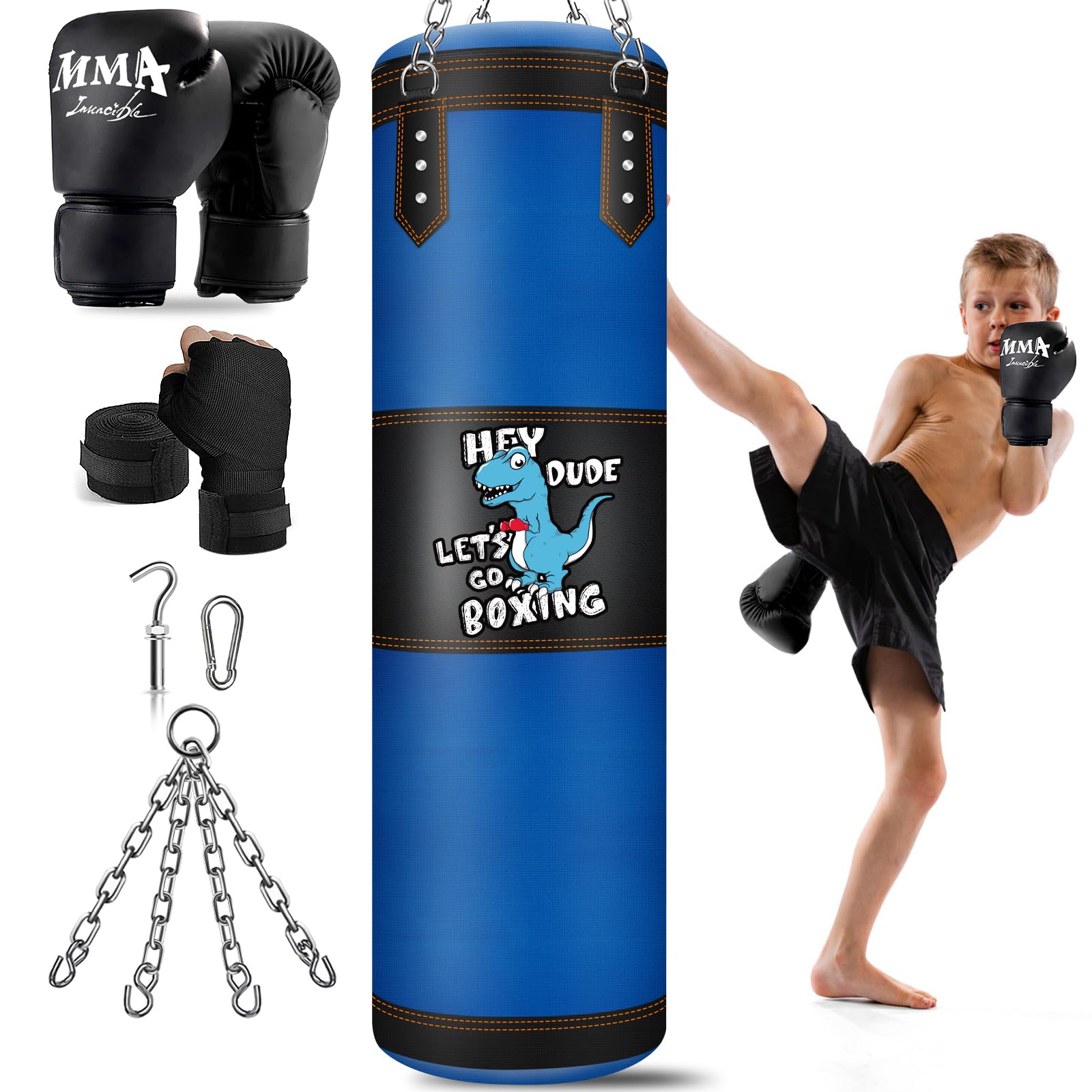 Sac de Boxe pour Enfants avec Gants de Boxe