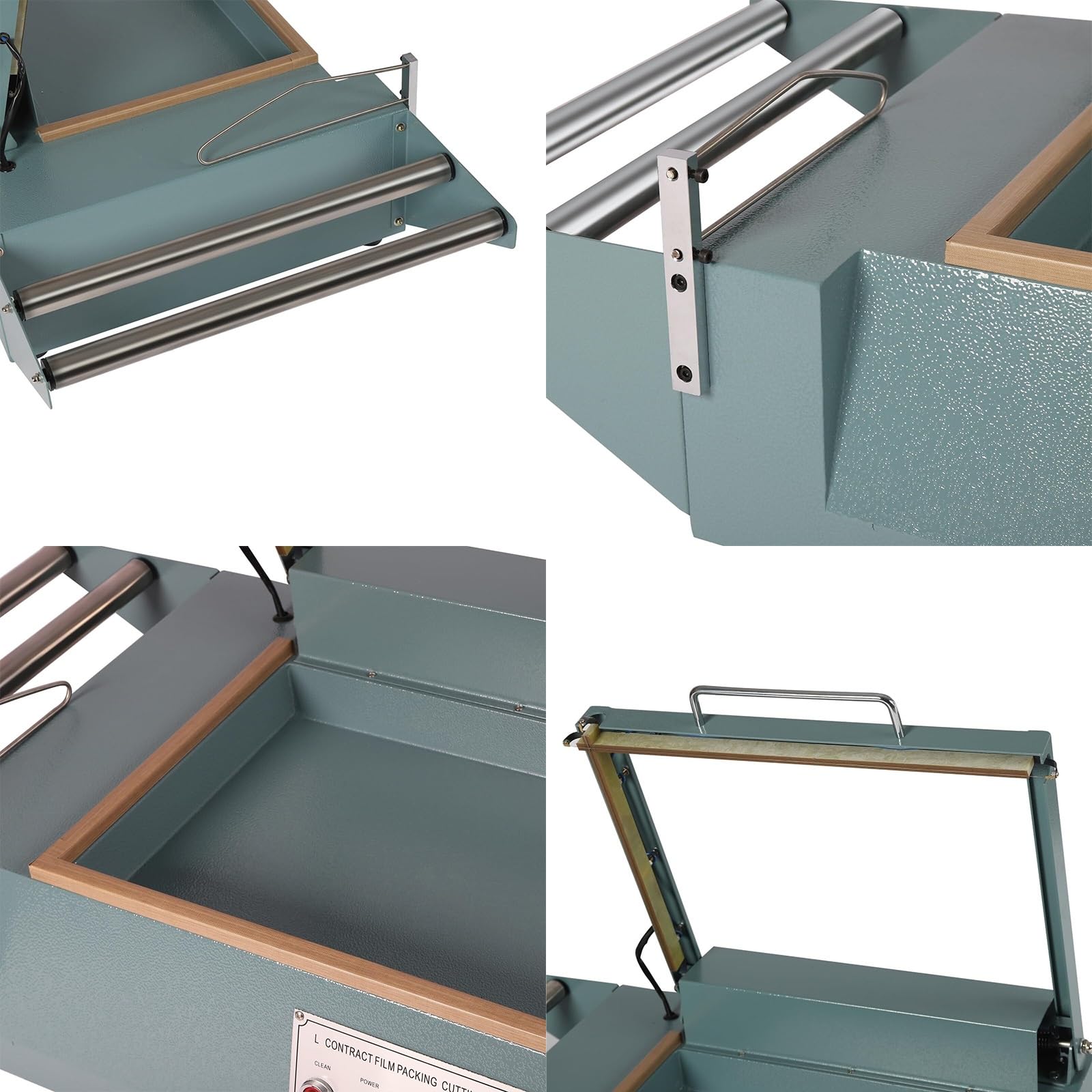 Machine d'emballage thermoscelleuse par impulsions, coupe-joints en barre L, machine d'emballage rétractable haute résistance avec supports pour film de collecte de chaleur, vente au détail E