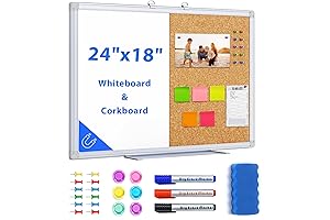 24"x18" Magnetic Cork Board Dry Erase Board Combo