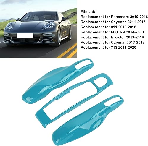 Miniatura 3 de Fydun Funda protectora para llavero de automóvil, 3 piezas para Panamera Cayenne Macan Boxster Cayman 911 718 (azul Miami)