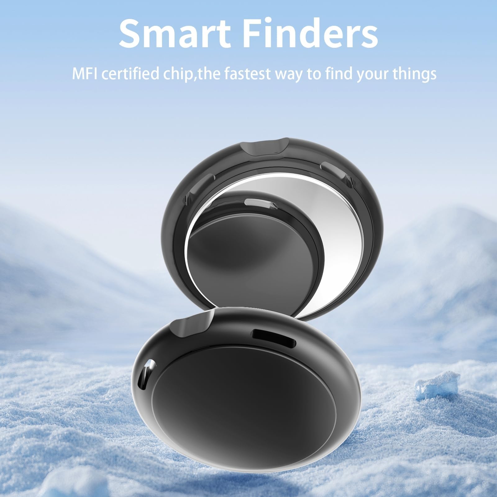 2 Pack Tracker Tags [Apple MFi Certified] Pair with Apple Find My (iOS Only) Air Bluetooth Smart Tag Key Finder Item Locator Waterproof Finder Worldwide Tracking for Pet Wallet Backpack Dog Luggage — view 5