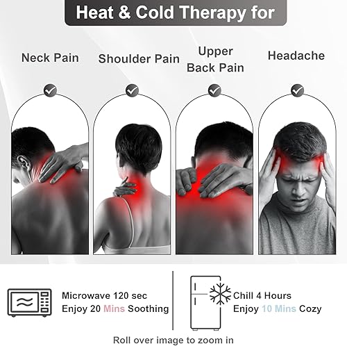 Miniatura 2 de SuzziPad Almohadilla térmica para el cuello en microondas para aliviar el dolor de cuello, almohadillas térmicas de hombro para dolor crónico de