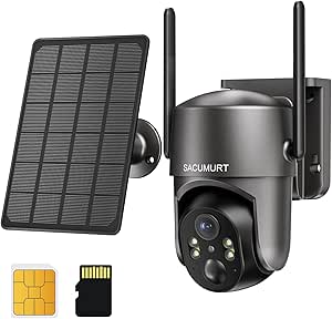 Cellular Security Cameras Wireless Outdoor, Solar Camera Outdoor Wireless, No WiFi Security Cameras, 360 PTZ, 2K HD, Color Night Vision, Human Detection, IP66 Waterproof asin的图片