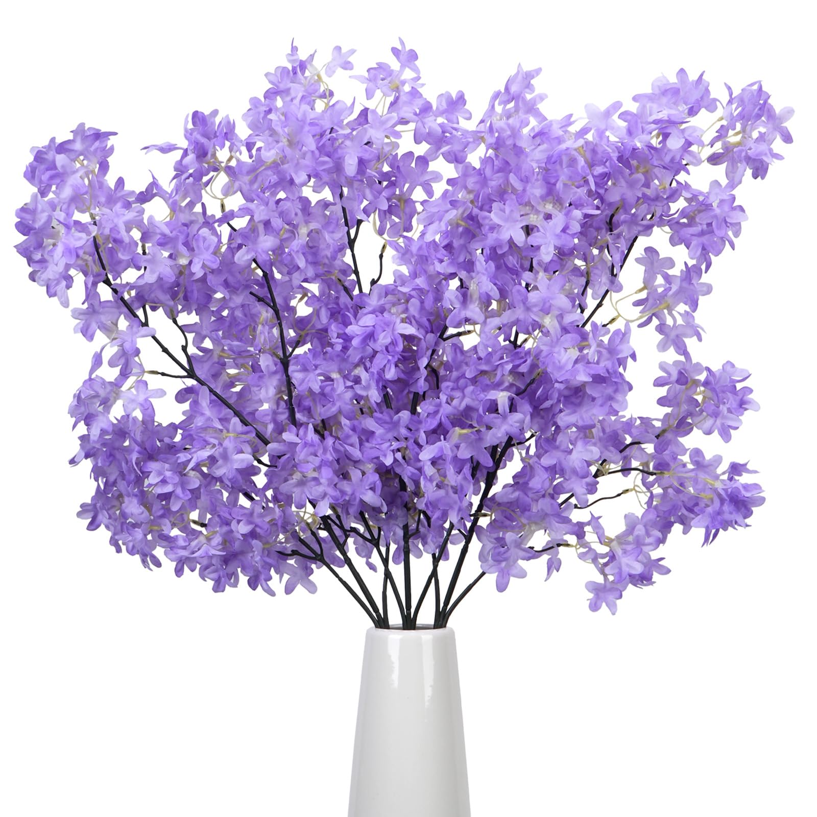 HUAESIN 3PCS Flores de Cerezo 95cm Ramas de Cerezo Artificiales Viola Plástico para Maceta Sakura Ramos de Flores Artificiales para Jarrón Oficina Boda Balcón