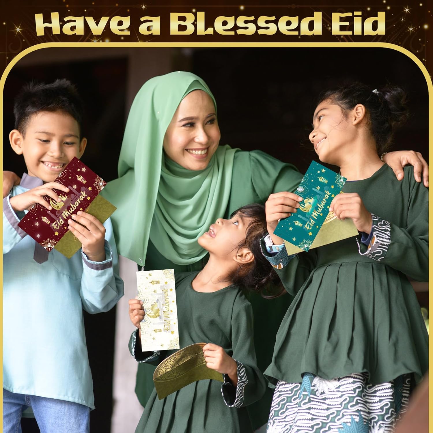 60 Pcs Eid Mubarak Money Envelopes for Cash Gifts 6.7 x 3.15 Inch Lucky Cash Gift Card Holders Star and Moon Pocket Mosque Envelope Eid Holiday Decor for Kids Ramadan Party Supplies image 4 of 6 B0CRDFT4WT