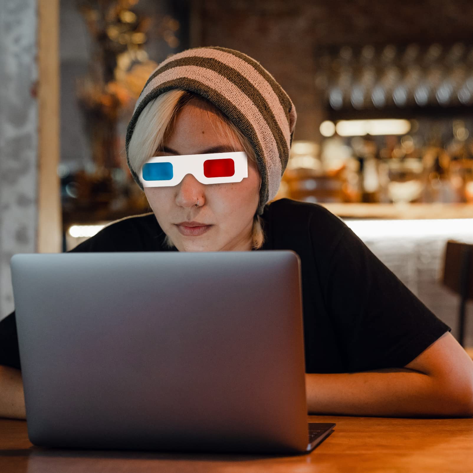 Uonlytech 100pcs Cardboard Glasses for Movies and Games Anaglyph Eyewear for for Birthdays and Festivals Enjoy Spectacular Visual