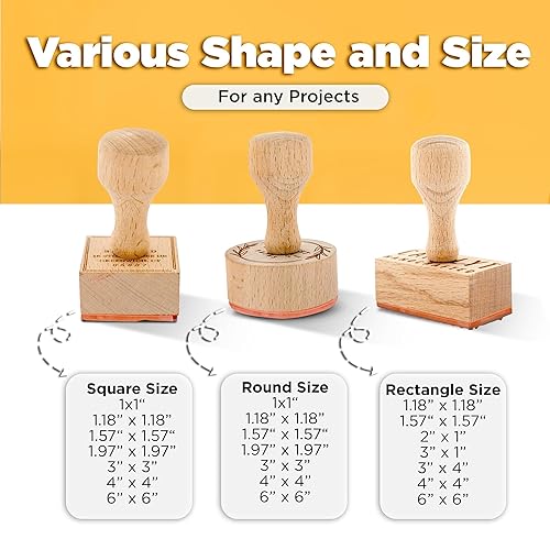 Miniatura 6 de CUSMIZ Sello de goma personalizado, sello de logotipo personalizado con material de madera duradero, crea tu propio sello con logotipo y nombre,