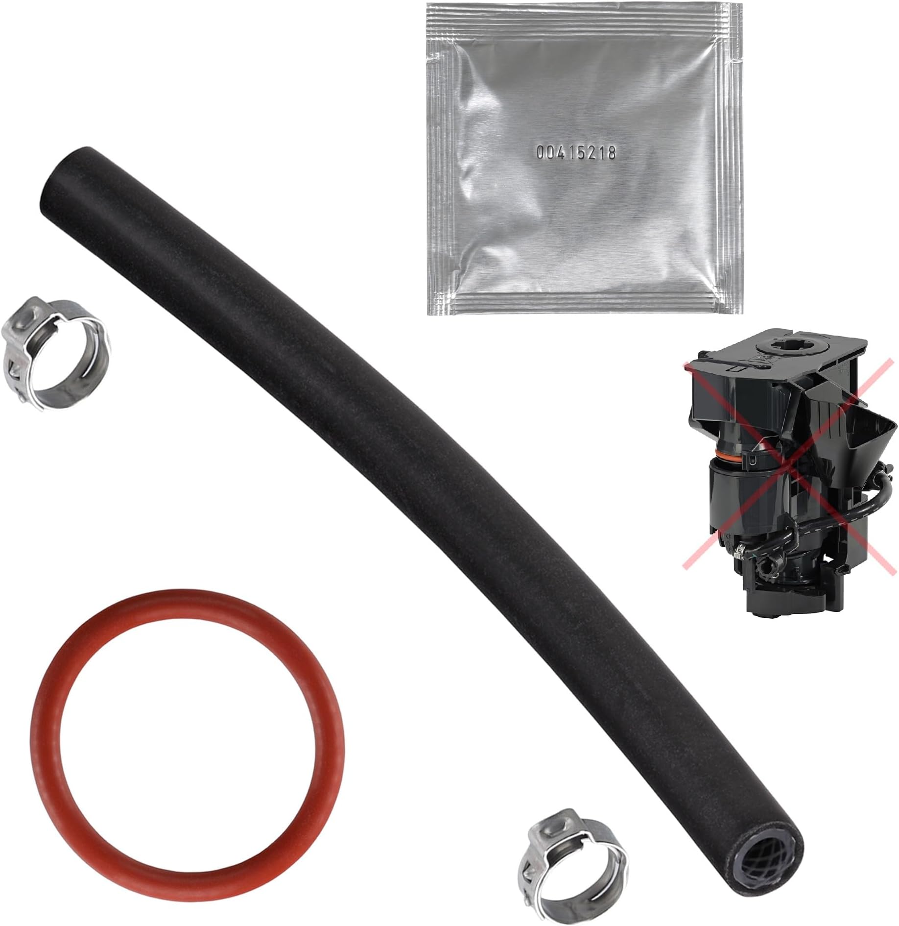 Gasket O-Ring Maintenance Kit Replacement Hose + 3 g Silicone Grease Compatible with Siemens EQ Series & Bosch EQ3 S100 S300 S500 VeroCup 100 300 EQ9 S300 S500 S700 S900 to Brewing Group Set 46