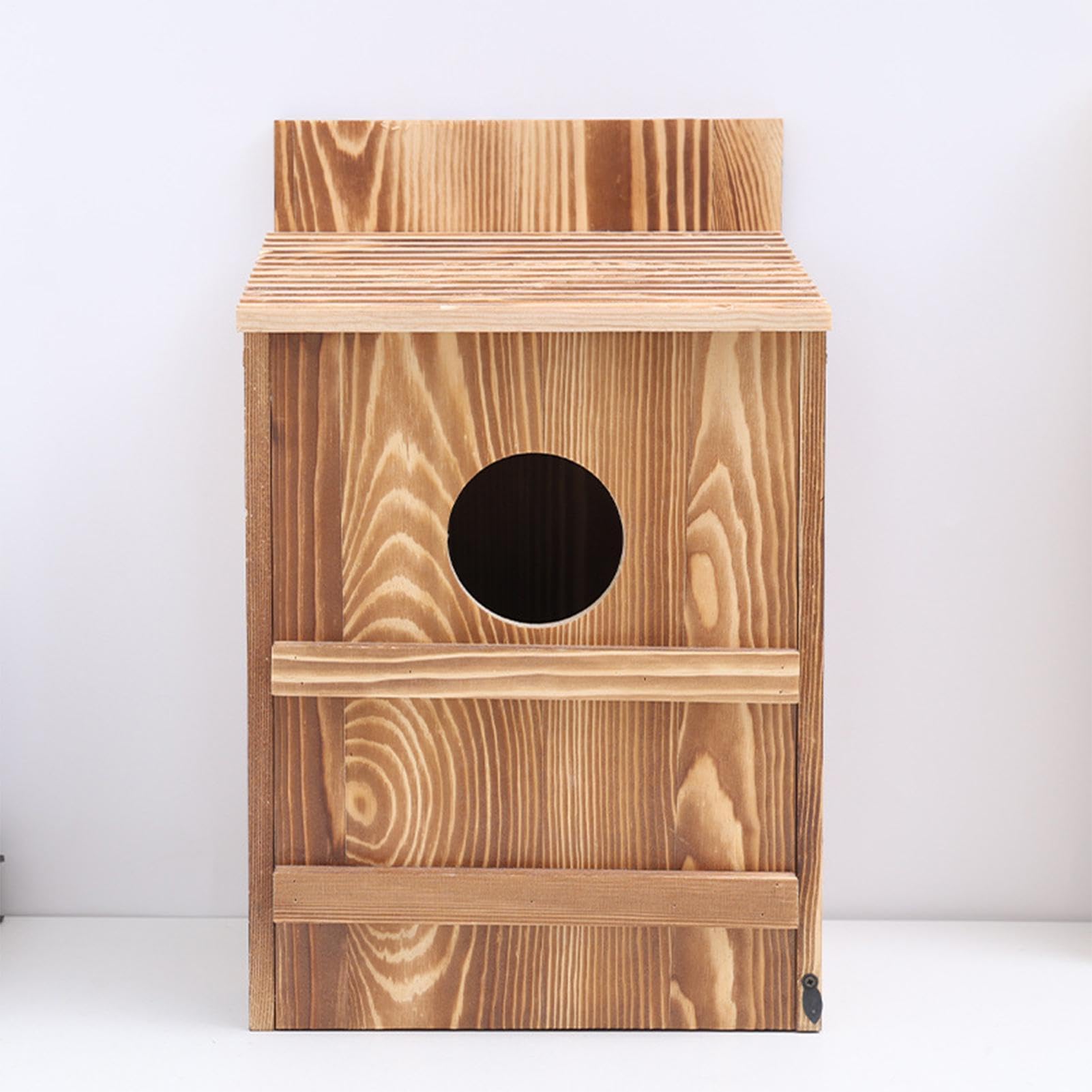 per Gufi Legno Impermeabile Ventilato con Apertura Rotonda | Cassetta per Barbagianni per Uccelli Scoiattoli Amanti della Natura Giardino Alberi Esterni