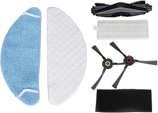 Robot Vacuum Cleaner Sweeper Accessories Set, Washable and Disposable Mops, Rolling and Side Brushes, Filter Screen, ABS Material, for Home and Business Cleaning, 1 Set