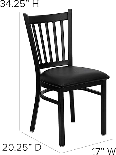 Miniatura 3 de Flash Furniture HERCULES Series - Silla de restaurante de metal con respaldo vertical, color negro