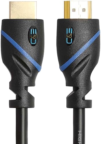 C&E Cable HDMI de alta velocidad con Ethernet negro, (3 pies3.0 ft), soporta 4K, 3D y retorno de audio (paquete de 2)