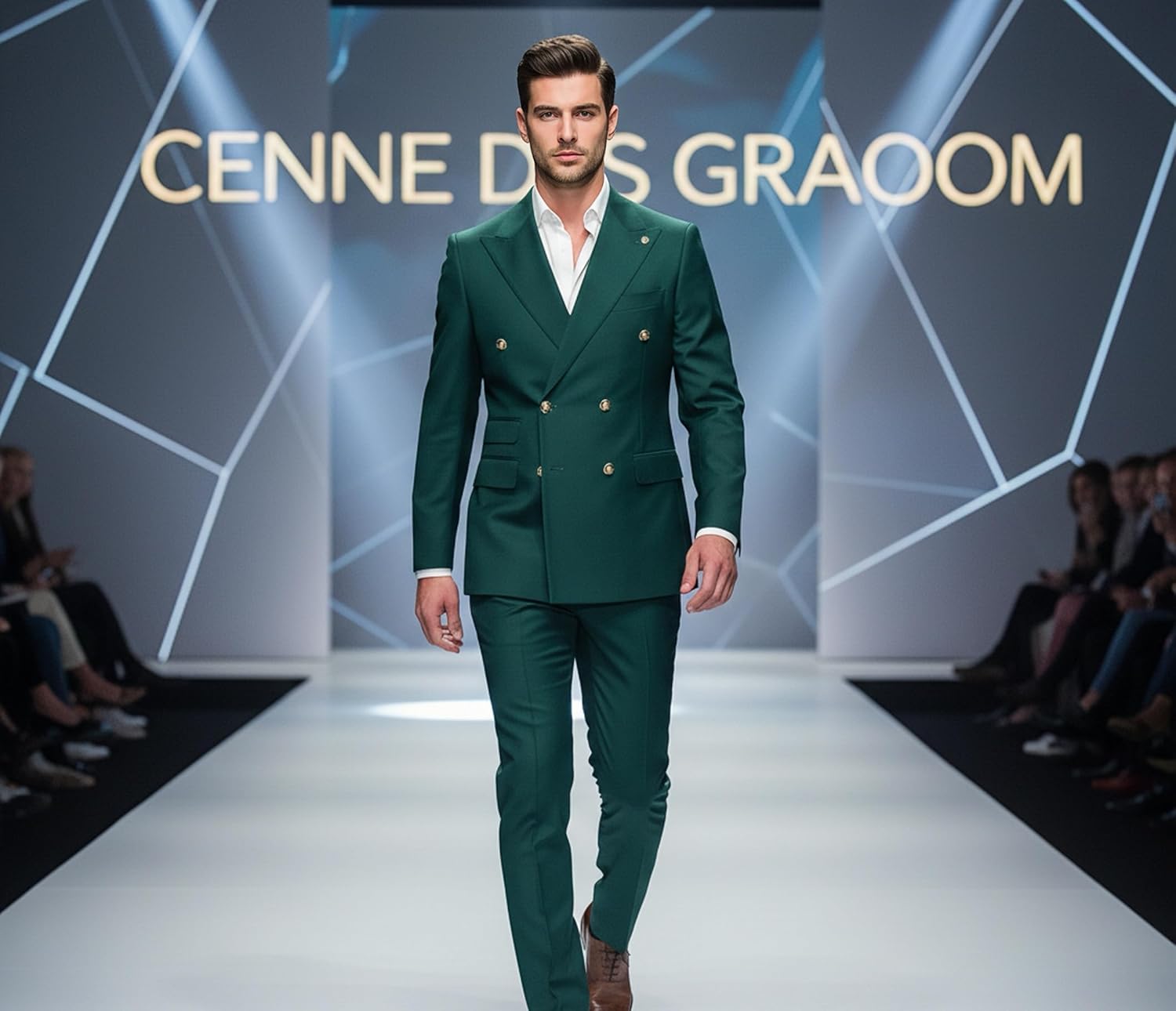 Men's Slim Fit 2 Piece Suit Double Breasted Business Wedding Prom Tuxedo Suits Blazer & Pants Set… - Image 3