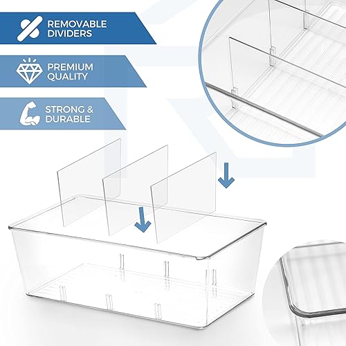Miniatura 4 de Organizadores de despensa de cocina y contenedores de almacenamiento, paquete de 4 recipientes de almacenamiento de cocina transparentes para