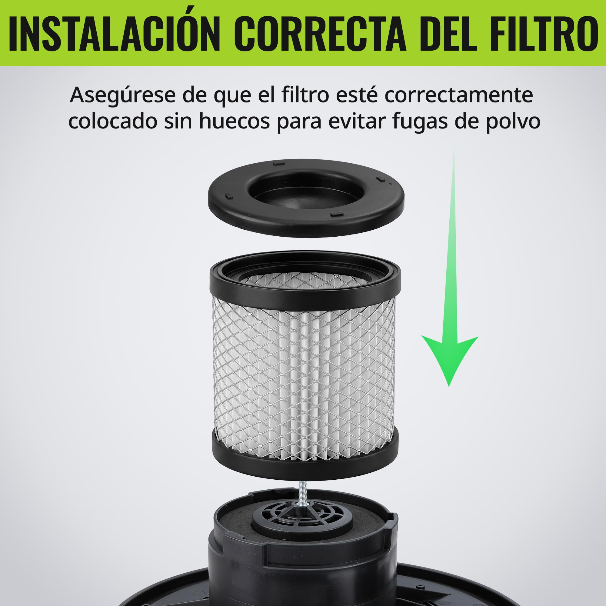 WORKPRO Aspirador de Cenizas 10L 700W con Filtro de Repuesto