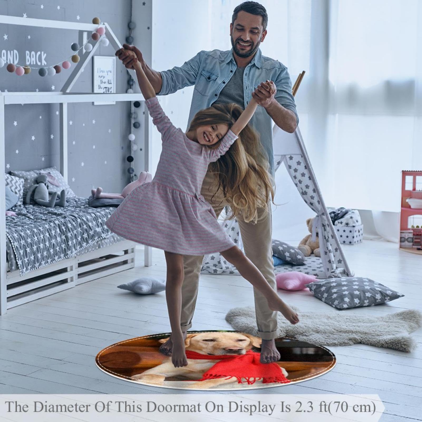 Amazon.co.jp: ラウンドエリアラグ、スモールラグ、ウォッシャブルラグ