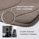 H.VERSAILTEX Microfiber Bath Mats for Bathroom, Machine Washable Non Slip Bath Rugs for Bathroom/Kitchen, Water Absorbent Foam Mat (Taupe Waved Pattern, 1 Pack - 17" x 24")