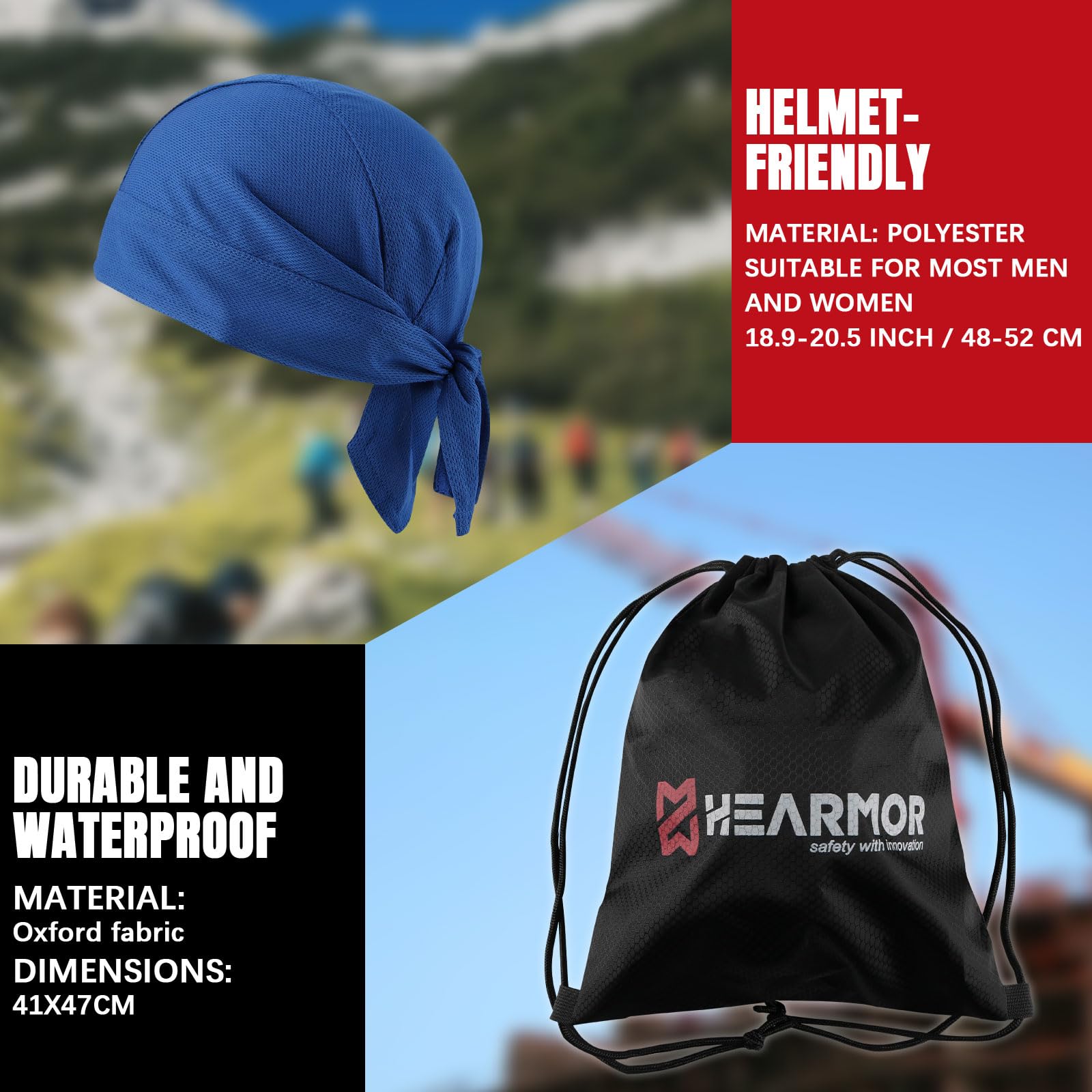 HEARMOR Casco protettivo per caschi da cantiere, EN 397, casco da lavoro ventilato per adulti, sistema a cricchetto regolabile con visiera opzionale trasparente e fumo