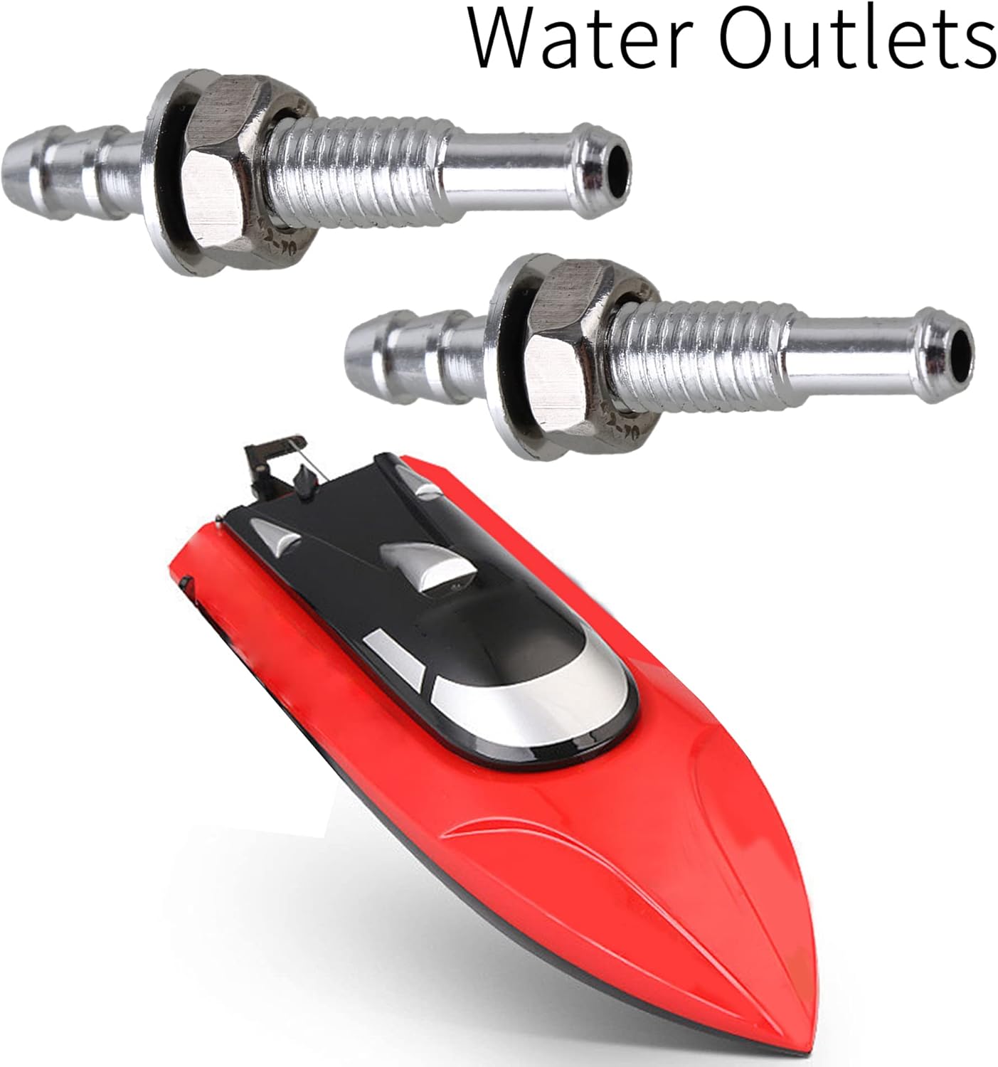 BQLZR RC Boat Water Nipple Pickup Outlets Metal M6 Thread Kit for Repair Pack of 5