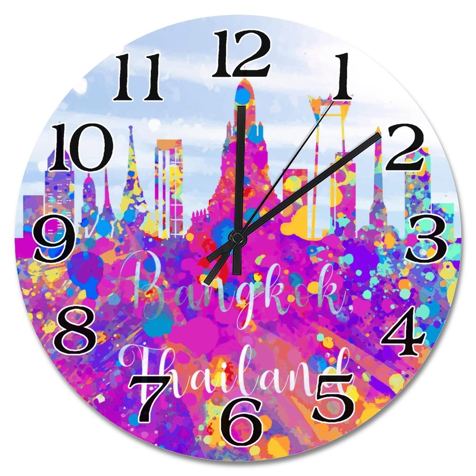 Horloge murale Bangkok en bois pour décorer votre salon chaleureux