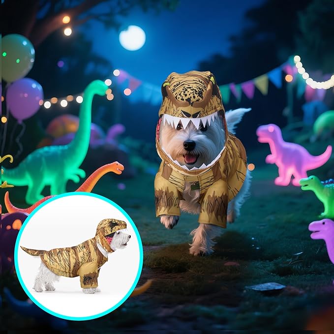 Disfraz de dinosaurio T. Rex para perro, talla Small miniatura 4