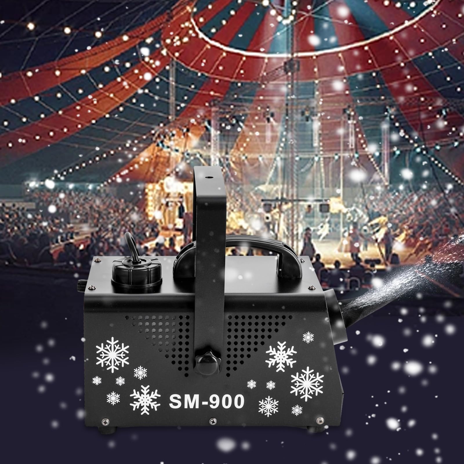 Weihnachten Schneemaschine 900W Schneemaschine hohe Leistung Fake Schneemaschine Indoor mit Fernbedienung für Halloween Weihnachten Hochzeit Partys und DJ-Bühne