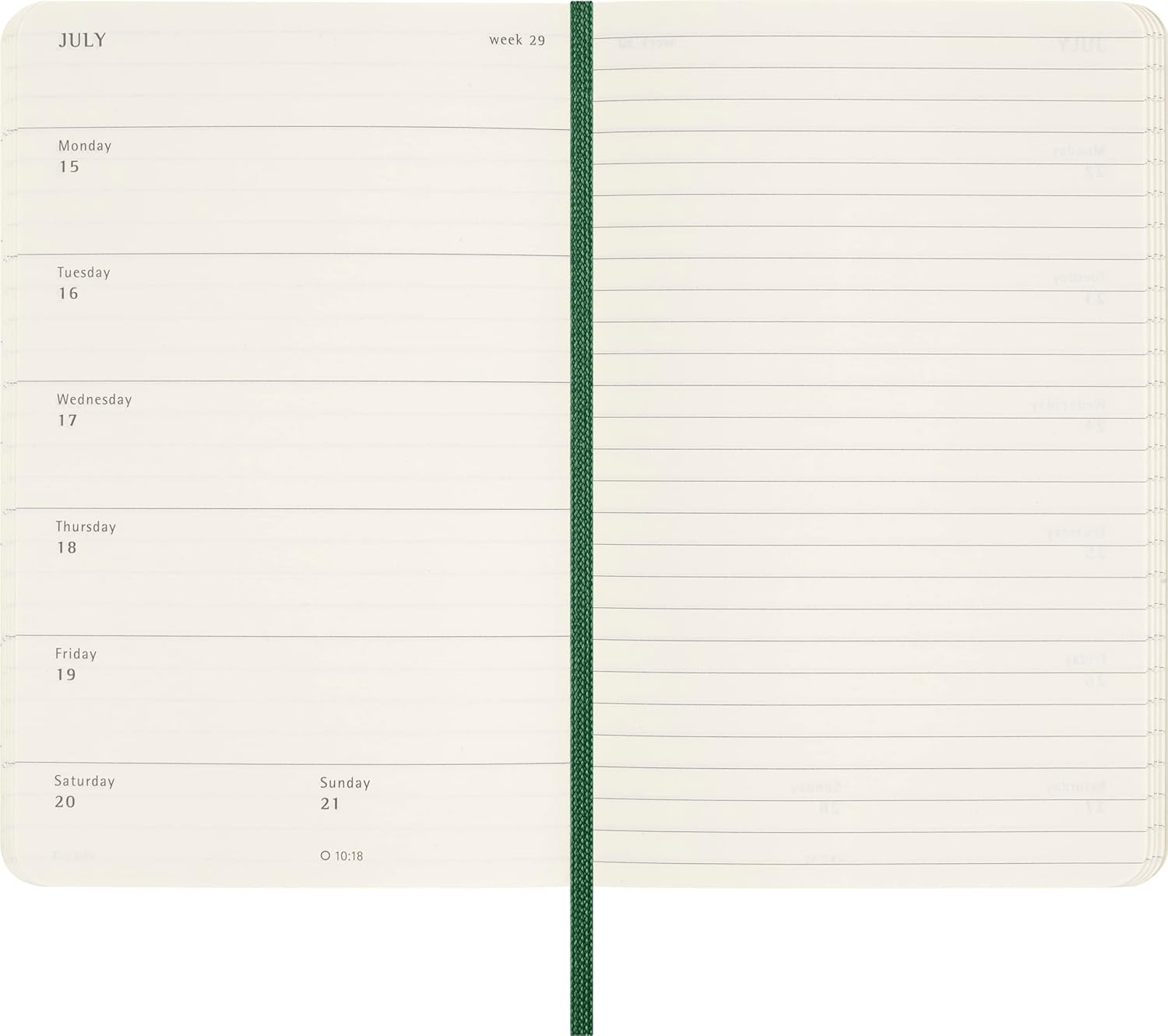 Moleskine 2024 Weekly Planner, 12M, Pocket, Myrtle Green, Soft Cover (3.5 x 5.5)