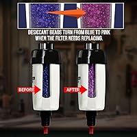 Vista 4 de LE LEMATEC Air Dryer for Compressor with Replaceable Desiccant Element, Water Separator for Air Compressor Up to 150 PSI, Removes Moisture &