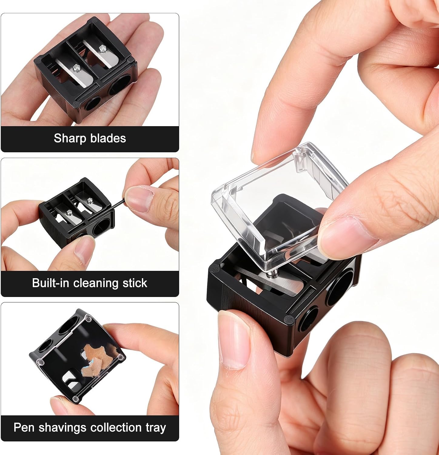 Double Hole Cosmetic Pencil Sharpener for Eyebrow Lip Liner
