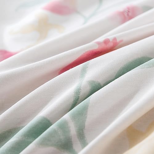 Miniatura 210 de HoneiLife - Juego de funda de edredón floral 100% algodón, 3 piezas, botánica, ropa de cama con cierre de cremallera y lazos en las esquinas