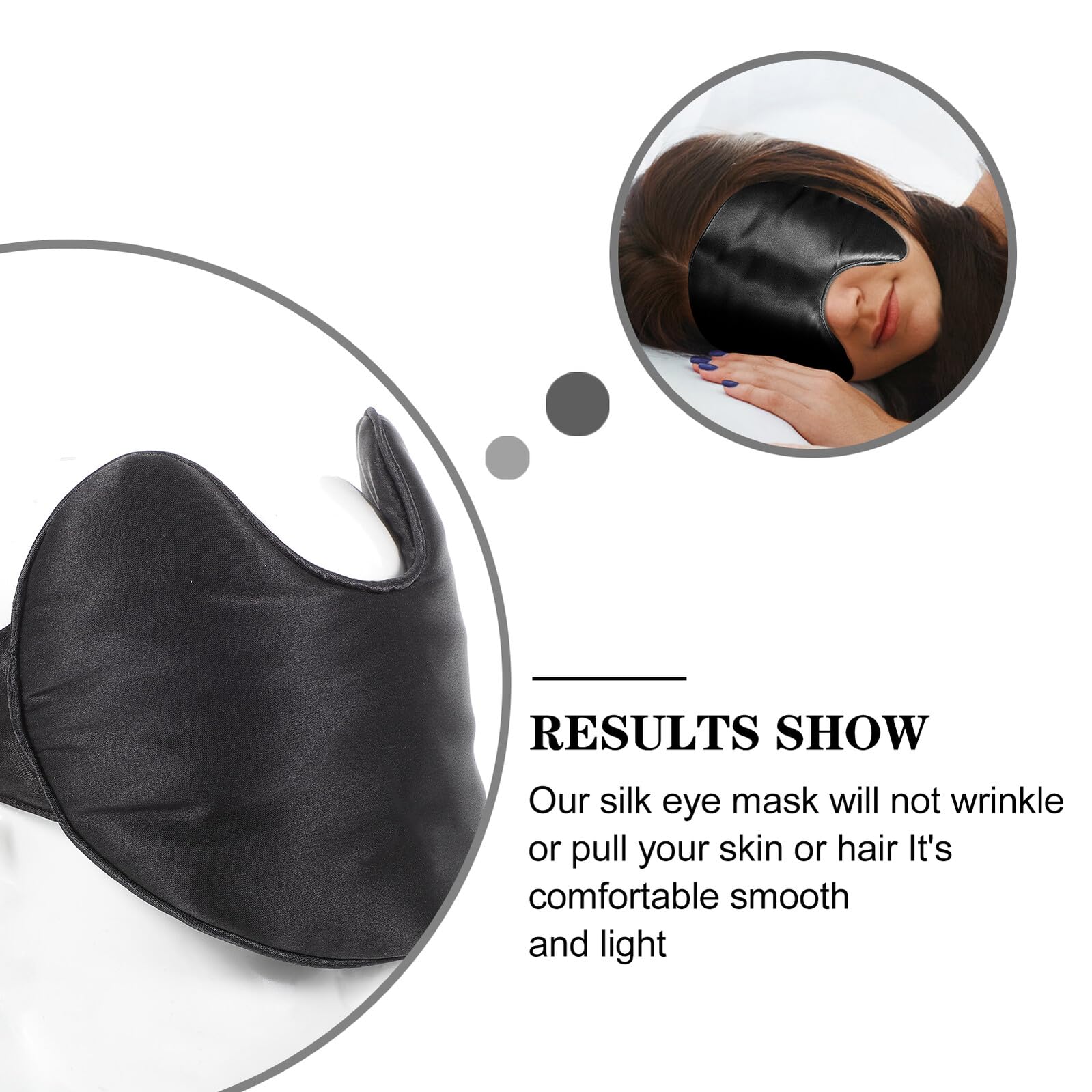 Abaodam Masque de Sommeil en Satin Doux pour Yeux, Confortable et Ajustable, Protège Yeux Pendant Longs Voyages à l'Hôtel