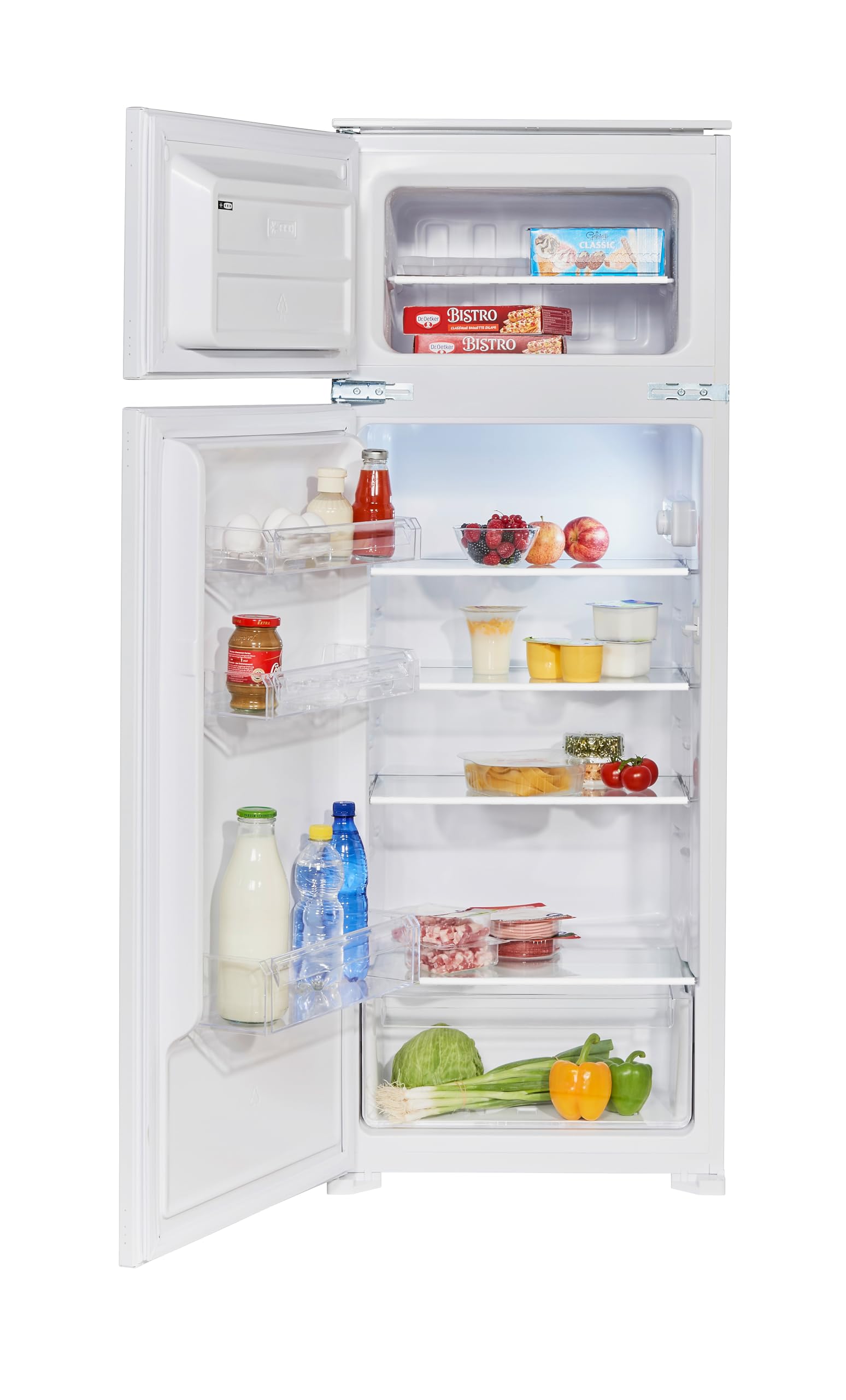 YUNA Einbau Kühlschrank Fedora EKG225E 205L Kühl- / Gefrierkombi LED Schlepptür
