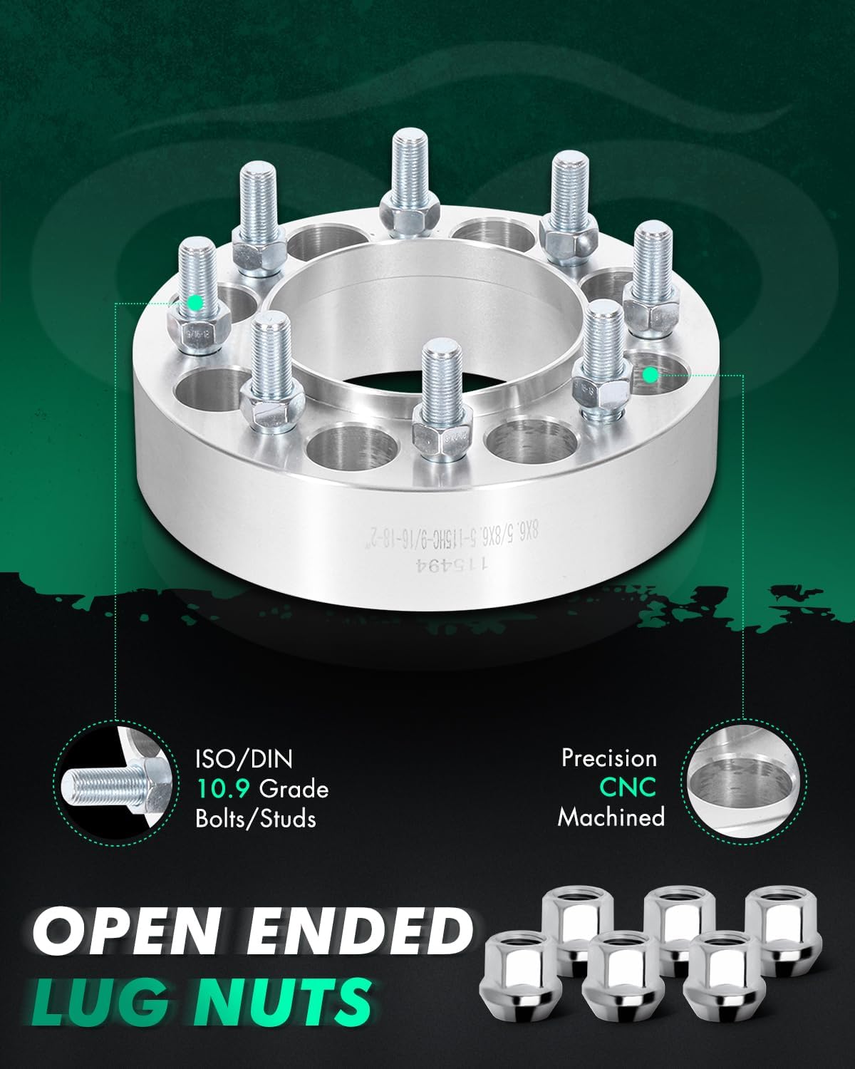 SCITOO 2Pcs 2" Wheel Spacers 8x6.5 Studs 9/16 121mm 8Lug Hubcentric Wheel Spacers Fit for Ram 3500 2500 for Dodge Ram 3500 Ram 2500