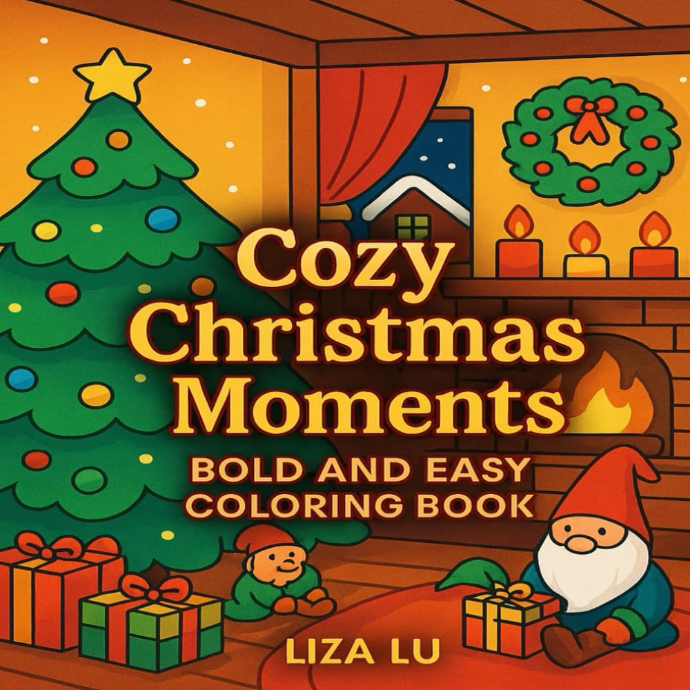 Cozy Christmas Moments: Bold and Easy Coloring Book
