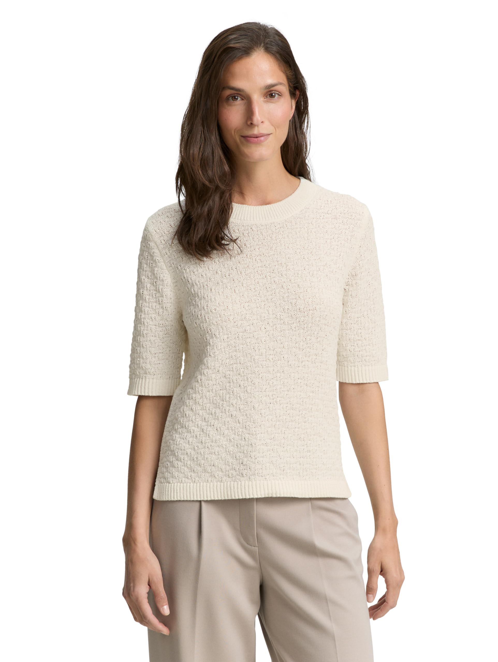 TOM TAILOR Damen Strickpullover mit Struktur