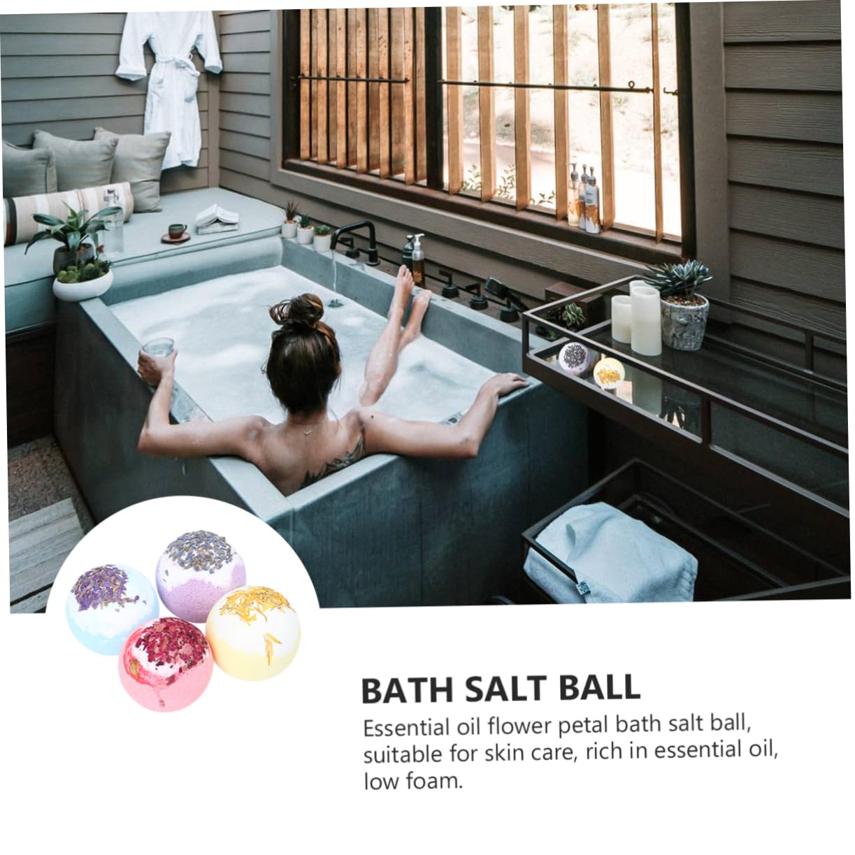4piezas Bolas De Burbujas Naturales Para Baño Unidades Hechas De Minerales Relajación Hogar y