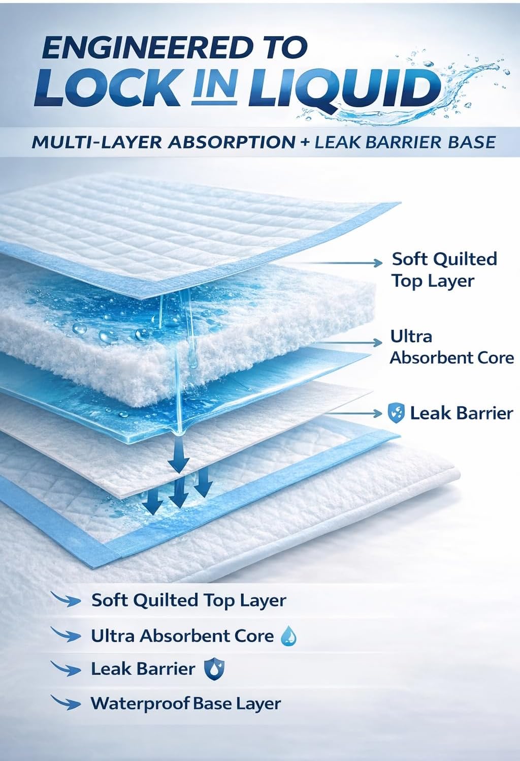 Heavy Duty Disposable Underpads 36” x 36”