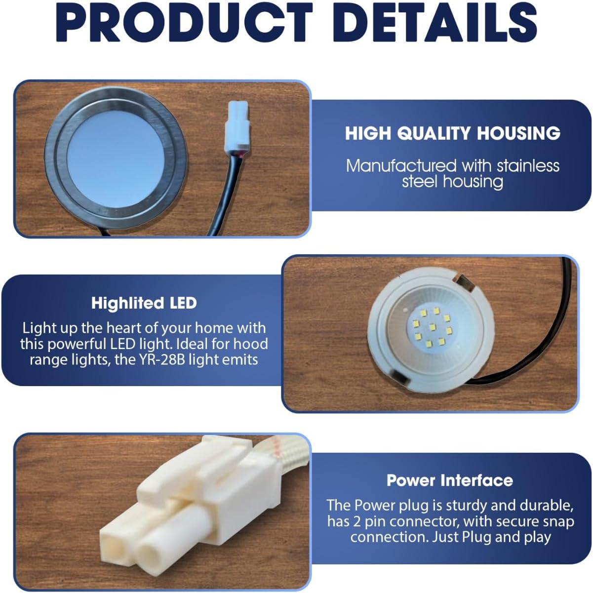 YR-28B Kitchen Appliance Light Bulb Replacement – 12V 20W LED Light for Range Hood – Round G4 Bulb Ideal for Kitchen Vent, Cabinets, Under Hood Use