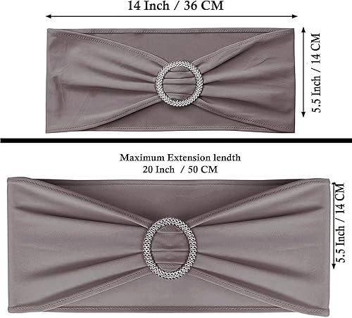 Miniatura 5 de MDS - Paquete de 100 bandas elásticas de elastano para sillas con lazo de alta calidad, con hebilla deslizante, ajuste universal, lazos elásticos